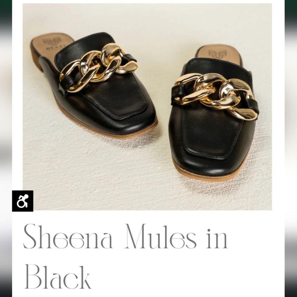 [ BEAST] BRAND NEW WITH BOX, Women's size 8.5 Sheena black loafer with chain